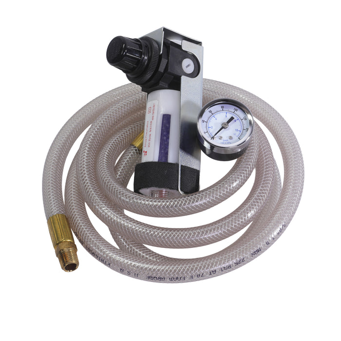 Desiccant Hose Kit – Mini Regulator with Gauge, Belt Clip, Disposable Desiccant Filter, 6.5 ft Lightweight Hose, 20 SCFM, 125 PSI Max