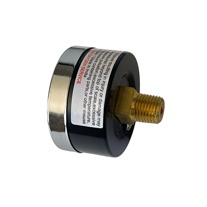 1/4" NPT Center Back Mount Pressure Gauge – 0–300 PSI, 2" Face, For Compressed Air Regulators and Systems