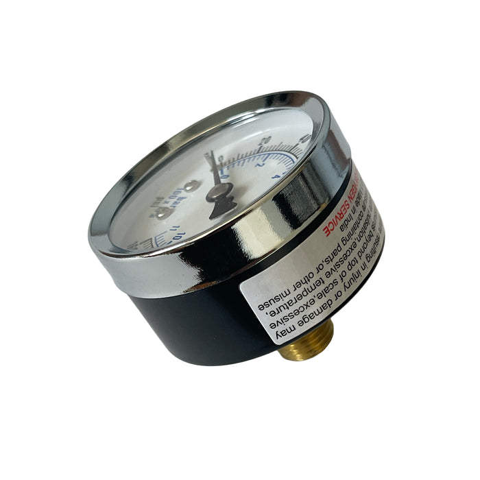 1/4" NPT Center Back Mount Pressure Gauge – 0–300 PSI, 2" Face, For Compressed Air Regulators and Systems