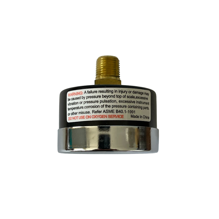 1/8" NPT Center Back Mount Pressure Gauge – 0–160 PSI, 2" Face, For Compressed Air Regulators and Systems