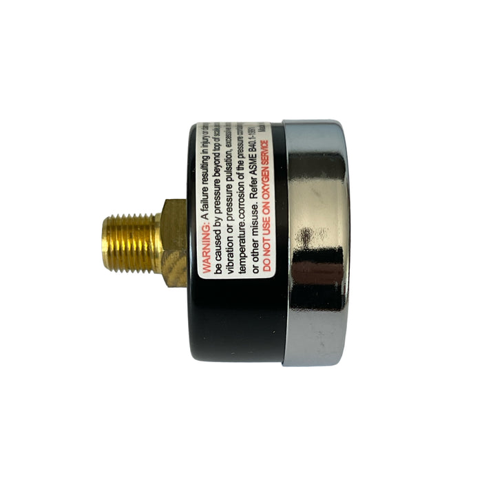 1/8" NPT Center Back Mount Pressure Gauge – 0–160 PSI, 2" Face, For Compressed Air Regulators and Systems