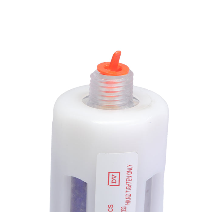 1/4" Mini In-Line Disposable Desiccant Dryer – 3-Stage, Color-Changing Silica, Bi-Directional, 125 PSI Max, 20 SCFM