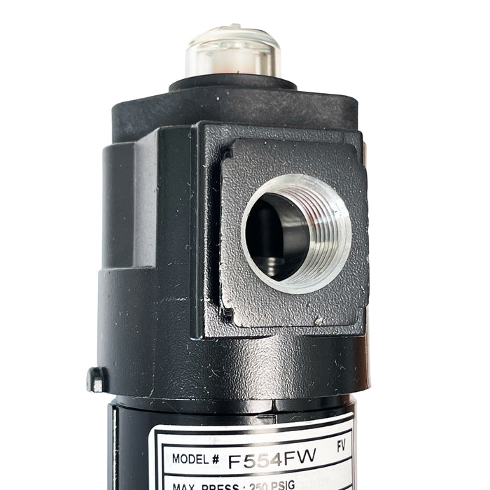 1/2" Standard Coalescing Filter – 0.03 Micron Element, 6 oz Metal Bowl with Sight Glass, Auto Drain, 37 SCFM, 175 PSI Max