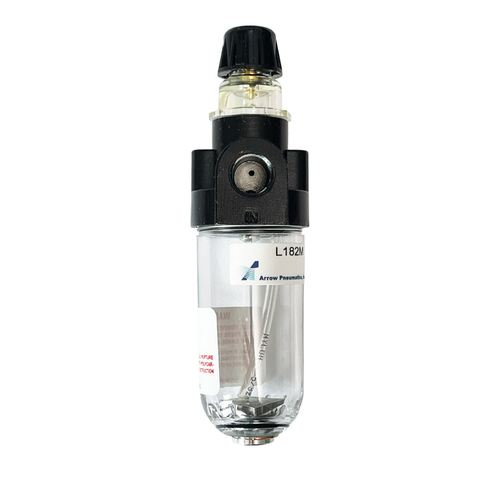 1/4" Mini Fog Lubricator – 1 oz Metal Bowl, 16 SCFM, 150 PSI Max, Low Flow Air Tool Oiler with Tamper-Resistant Knob