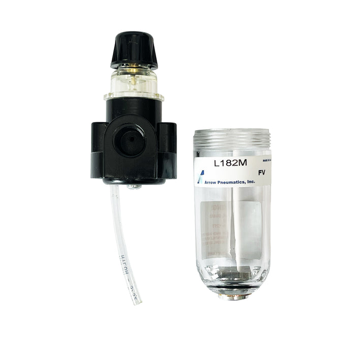1/4" Mini Fog Lubricator – 1 oz Metal Bowl, 16 SCFM, 150 PSI Max, Low Flow Air Tool Oiler with Tamper-Resistant Knob