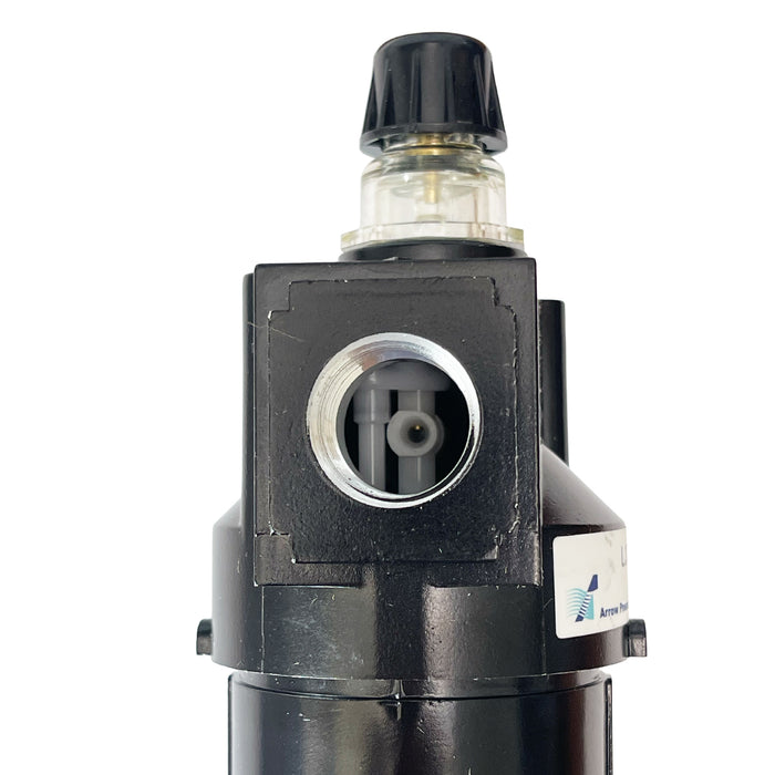 1/2" Standard Arrowfog Lubricator – 6 oz Metal Bowl with Sight, 142 SCFM, 200 PSI Max, Tamper-Resistant Knob, Aluminum Housing