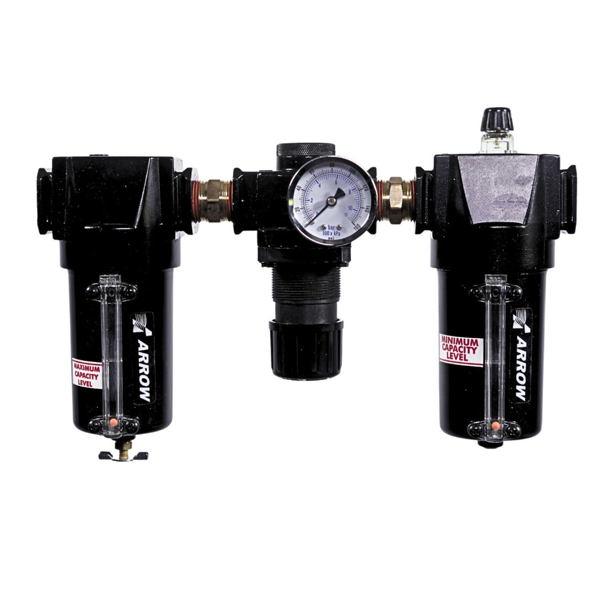 3/4" Filter Regulator Lubricator Combo 40 Micron Filter, 10 oz Metal