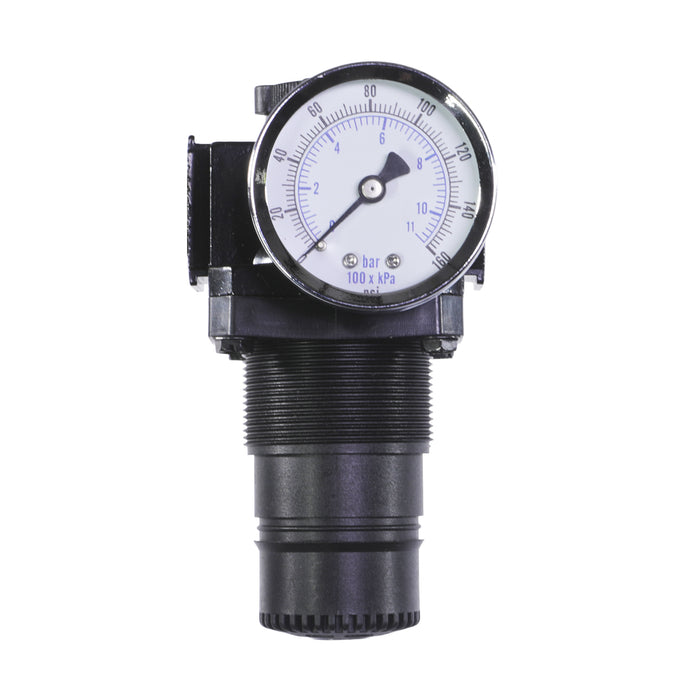 1/2" Air Regulator with Gauge – T-Handle Adjustment, 100 SCFM, 250 PSI Max, 5–125 PSI Range, Aluminum Body, Self-Relieving, Brass Valve Seat