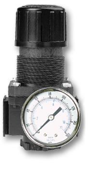 1/4" Air Regulator with Gauge – T-Handle Adjustment, 50 SCFM, 250 PSI Max, 5–125 PSI Range, Aluminum Body, Self-Relieving, Brass Valve Seat